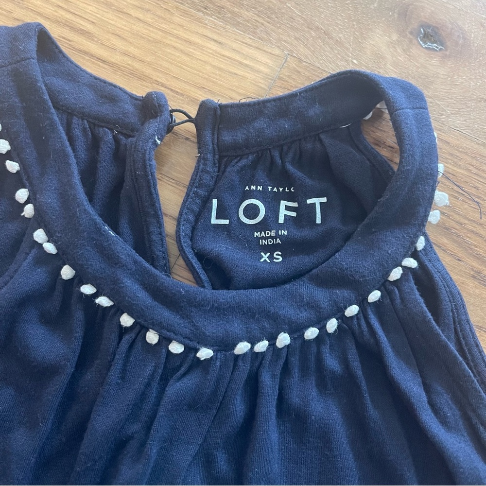 2 for $10 LOFT Navy Tank Top - Picture 4 of 4